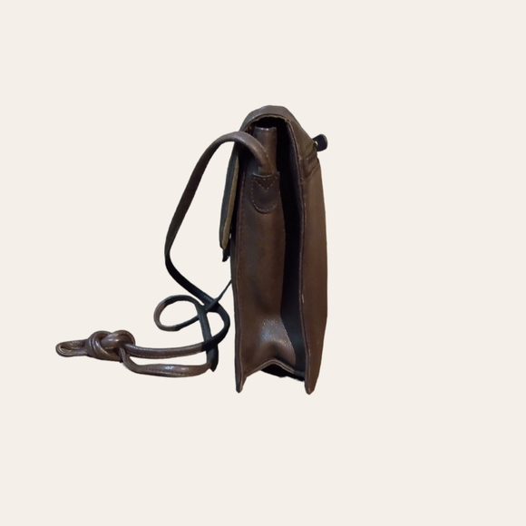 FOSSIL Chocolate Brown Pebbled Genuine Leather Classic Crossbody Bag 👜 EUC!!! - Picture 3 of 5